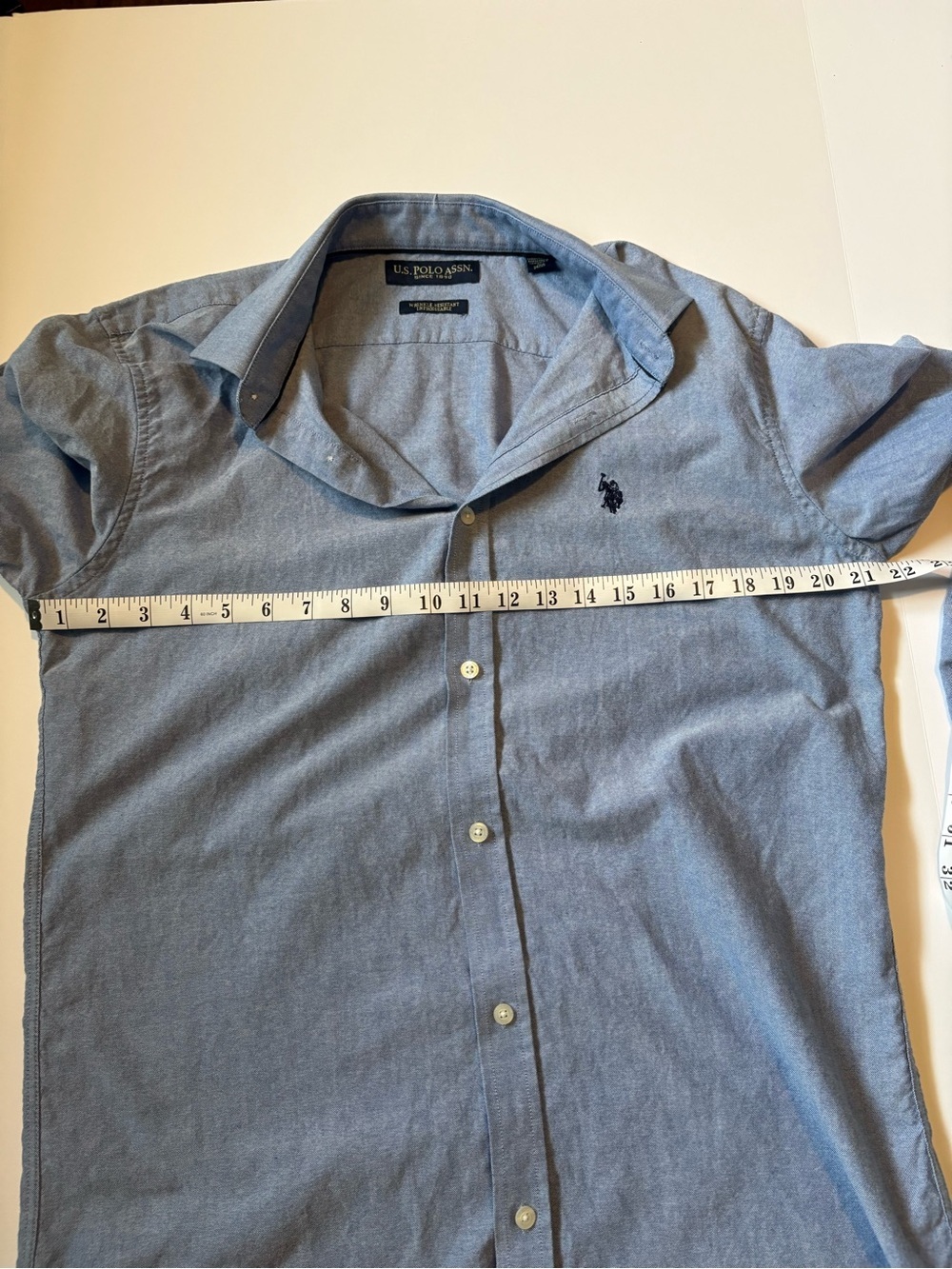 U.S. Polo Assn. Light Blue Long Sleeve Button Down Dress Shirt, Neck 16, 34-35 - Picture 6 of 11